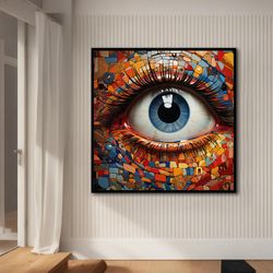 Colorful Eye Canvas, Eye Wall Art,Abstract Canvas, Art Modern Decor Ideas for Your Home and Office,With different frame