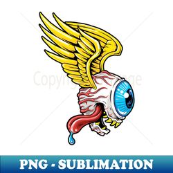 FLYING EYEBALL - Vintage Sublimation PNG Download - Perfect for Sublimation Art