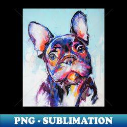 Oil bulldog muzzle portrait painting in multicolored tones - Sublimation-Ready PNG File - Boost Your Success with this Inspirational PNG Download