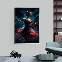 Ballerina  Canvas Painting,Dance poster, With different frame options for your home and office Modern Decor Ideas-2
