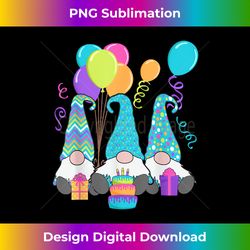 3 Birthday Gnomes Birthday Cake, Presents, Confetti - Innovative PNG Sublimation Design - Craft with Boldness and Assurance