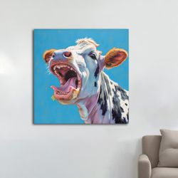 Cow Canvas, The cow that brayed painting, Canvas print