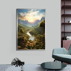 Forest Canvas  Landscape Art Tree Wall Art  Forest Wall Decor  Nature Wall Art  Wall Art for Home, Office  With Frame Op