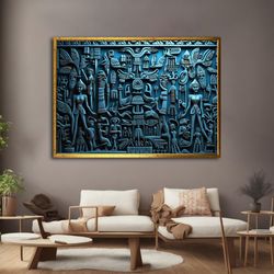 Hieroglyph Canvas Painting,Historical art,Wall Art for Home and Office, Modern, Natural, Vivid Decor Ideas with Differen