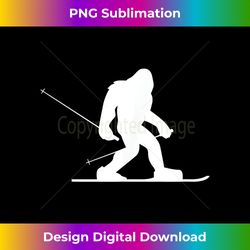 Skiing Bigfoot , Funny Cute Sasquatch Ski Winter Gift - Luxe Sublimation PNG Download - Access the Spectrum of Sublimation Artistry