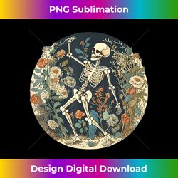 Cute Cottagecore Floral Skeleton Aesthetic Women Graphic - Innovative PNG Sublimation Design - Enhance Your Art with a Dash of Spice