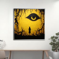 Yellow Eye Canvas, Eye Wall Art,Abstract Canvas, Art Modern Decor Ideas for Your Home and Office,With different frame op
