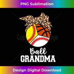 Womens Ball Grandma Baseball Softball Basketball Leopard Grandma V-Neck - Sleek Sublimation PNG Download - Striking & Memorable Impressions