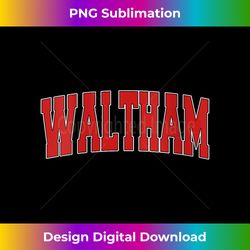 Womens WALTHAM MA MASSACHUSETTS Varsity Style USA Vintage Sports V-Neck - Sleek Sublimation PNG Download - Crafted for Sublimation Excellence