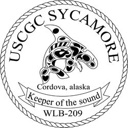 USCGC SYCAMORE WLB-209 U.S. COAST GUARD CUTTER SHIP PATCH PIN VECTOR FILE SVG DXF EPS PNG JPG FILE