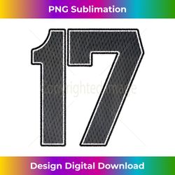 Sports Jersey Player Supporter Dark Grey Gray Number 17 - Urban Sublimation PNG Design - Ideal for Imaginative Endeavors