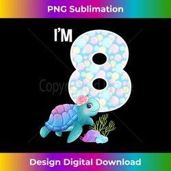 sea turtle birthday i'm 8 ocean aquarium theme 8th birthday - minimalist sublimation digital file - lively and captivating visuals