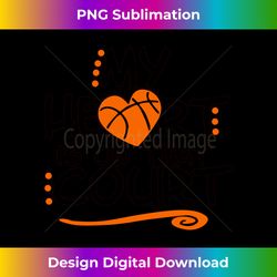 Funny My Heart is on That Court for Basketball Long Sleeve - Classic Sublimation PNG File - Customize with Flair