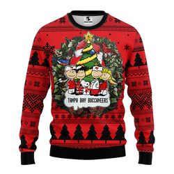NFL Tampa Bay Buccaneers Snoopy Dog Christmas Ugly Hoodie 3D Zip Hoodie 3D Ugly Christmas Sweater 3D Fleece Hoodie