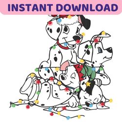 Dalmatian Dog Christmas Lights SVG Cutting Digital File