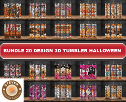Bundle 20 Design 3D Tumbler Halloween, Tumbler Bundle Design, Sublimation Tumbler Bundle, 20oz Skinny Tumbler 05