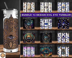 Bundle 14 Design Evil Eye Tumbler, Tumbler Bundle Design, Sublimation Tumbler Bundle, 20oz Skinny Tumbler 32