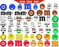 M&M Svg, M&M's Candy 5 Piece Cut Files Set, Letter M Svg, Letter M Svg, Lower Letter M