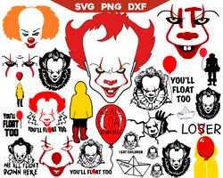 Pennywise SVG, Horror Character Svg, Halloween Svg, Pennywise Clipart, Horror Movie Svg