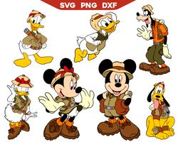 Disney Mickey Mouse Svg, Mickey Safari Clipart, Mickey Safari Png Svg, Minnie SVG, Mickey Mouse Birthday