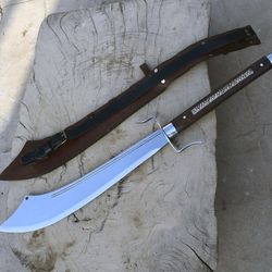 18.5 inch Machete, Survival knife-handmade knife from Nepal-Full tang handle- balance tempered-Sharpen- Am industry