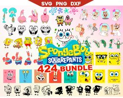 Spongebob Svg Bundle, Spongebob Silhouette Svg Png, SpongeBob SquarePants, Svg Png, Sticker, Birthday, Party
