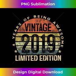 Kids Vintage 2019 Limited Edition 4 Year Old Gifts 4th Birthday - Sleek Sublimation PNG Download - Immerse in Creativity with Every Design