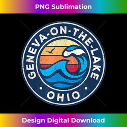 Geneva-On-The-Lake Ohio OH Vintage Nautical Waves Design - Urban Sublimation PNG Design - Lively and Captivating Visuals