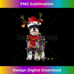 Funny Schnauzer Dog Tree Christmas Lights Dog Lover Pajama - Contemporary PNG Sublimation Design - Reimagine Your Sublimation Pieces