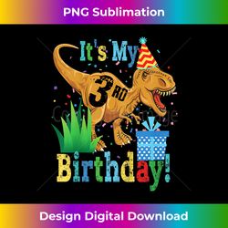 Kids It's My 3rd (3 Year Old) Birthday Dinosaur T Rex Boy - Minimalist Sublimation Digital File - Pioneer New Aesthetic Frontiers