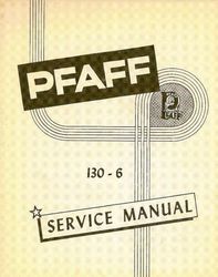 Pfaff 130-6 Sewing machine Service Manual
