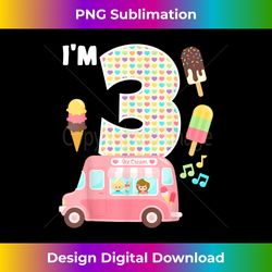 3rd Birthday Crew Ice Cream Truck I'm 3 Bday Ice Cream Party - Edgy Sublimation Digital File - Elevate Your Style with Intricate Details