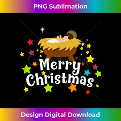 baby jesus in manger merry christmas - bespoke sublimation digital file - striking & memorable impressions