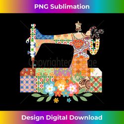 Floral Sewing Machine - Seamstress Quilting Dressmaker - Classic Sublimation PNG File - Enhance Your Art with a Dash of Spice