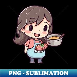 Cute Girl Cooking - Instant Sublimation Digital Download - Perfect for Sublimation Mastery