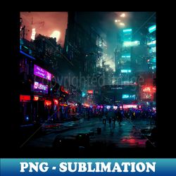 Cyberpunk Cityscape - Aesthetic Sublimation Digital File - Stunning Sublimation Graphics