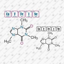 Caffeine Molecule Coffee Lover Chemical Formula Nerd Cricut Silhouette SVG Cut File