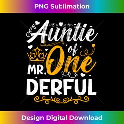 Auntie of Mr One Derful Party Matching Family 1st Birthday - Classic Sublimation PNG File - Infuse Everyday with a Celebratory Spirit