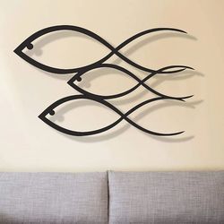 home art silhouette decoration, Abstract fish metal wall sticker art silhouette decoration painting, eye caught object