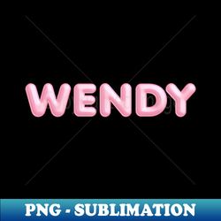 wendy name pink balloon foil - png transparent sublimation design - perfect for creative projects