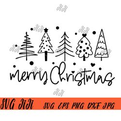 Merry Christmas Tree SVG, hristmas Saying SVG, Christmas Trees SVG