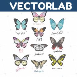 Vintage The Eras Tour Butterfly Albums PNG Download