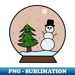 Snowman and Christmas Tree - Trendy Sublimation Digital Download - Enhance Your Apparel with Stunning Detail