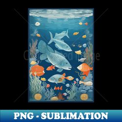 rug beautiful ocean fish pattern - trendy sublimation digital download - unlock vibrant sublimation designs