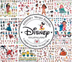 Disney Characters Mega Bundle Svg Png, Magical Kingdom Svg Png Bundle