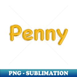 gold balloon foil penny name - signature sublimation png file - defying the norms