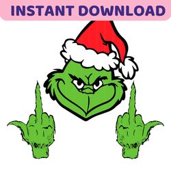 Grinch Middle Finger Funny Grinch Face SVG For Cricut Files