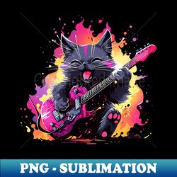 cat play guitar - Artistic Sublimation Digital File - Spice Up Your Sublimation Projects