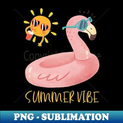 Flamingo Summer Vibes -2 - PNG Transparent Sublimation File - Boost Your Success with this Inspirational PNG Download