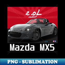 Mazda MX5 ND Grey Blue - Exclusive Sublimation Digital File - Enhance Your Apparel with Stunning Detail